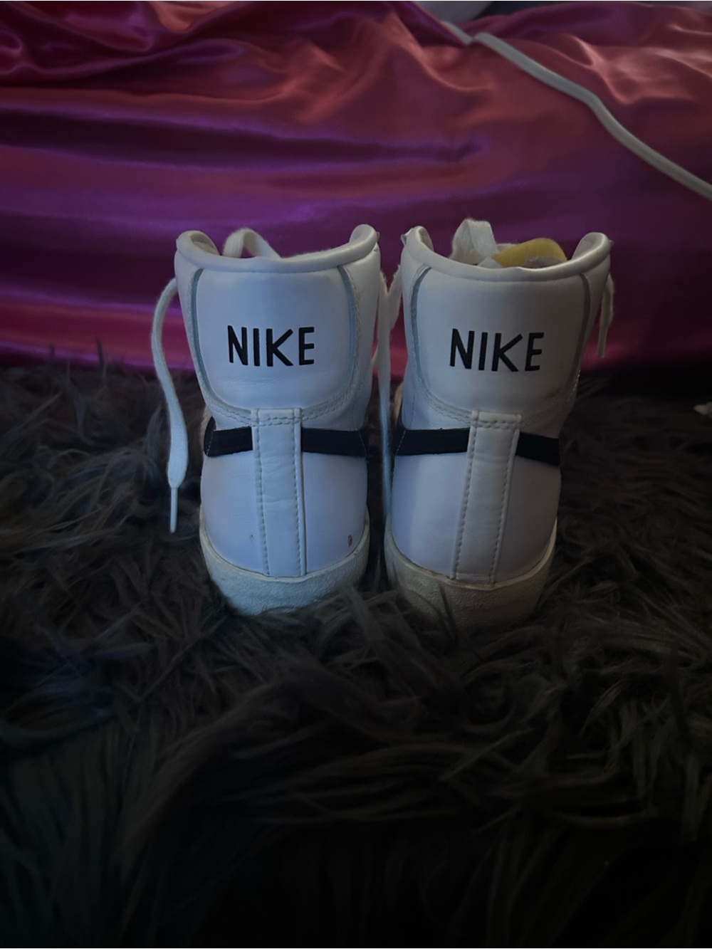 Nike White and Orange High-Top Sneakers for Women - Picture 3 of 4